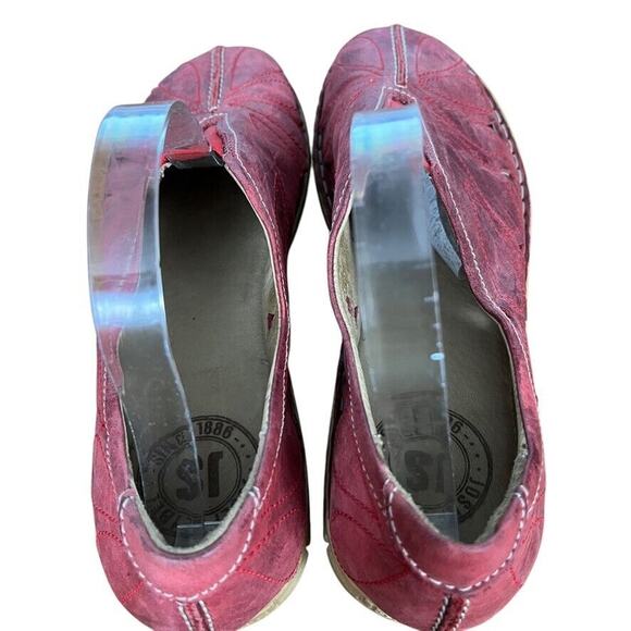 Josef Seibel Womens Red Leather Flats Slip On Cut Outs Loafers Shoes 41 10 10.5 - Picture 10 of 16